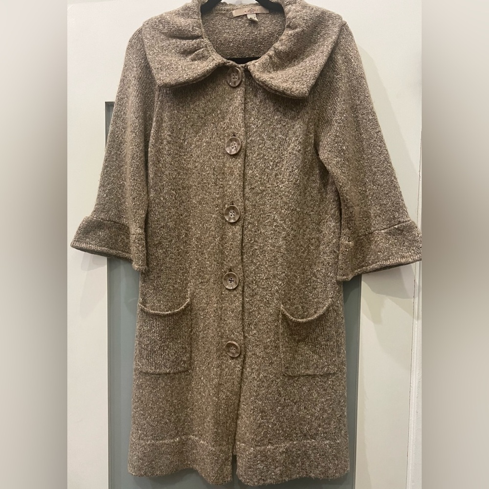 FEVER Women's Beige Long Sweater 3/4 Sleeves Size Large